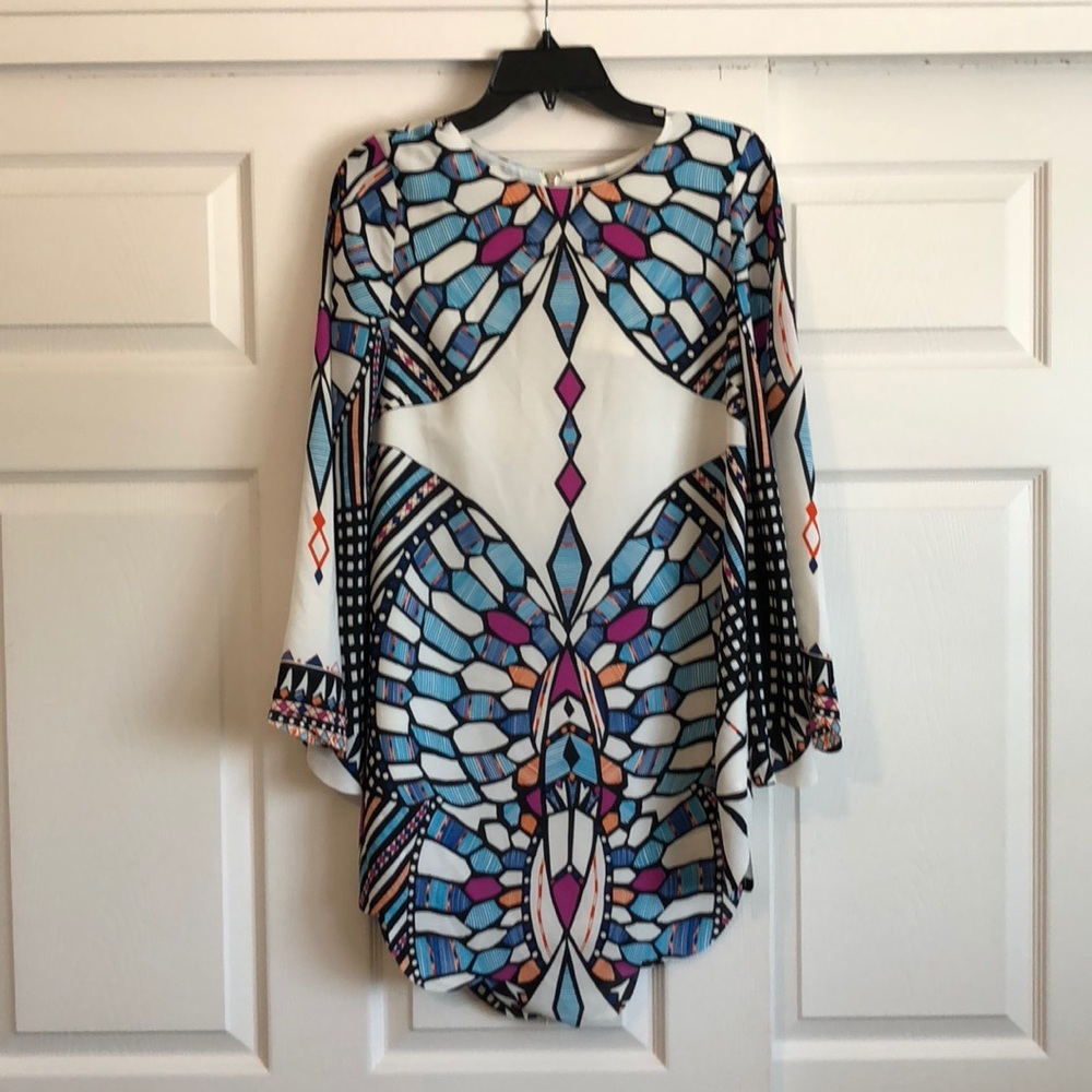 Olivaceous Colorful Boho Lightweight Long Sleeve Dress, NWT - Picture 1 of 4